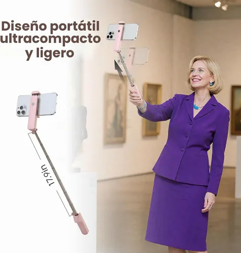 Vista 6 de MQOUNY Trípode para teléfono, palillo portátil para selfie con control remoto, tamaño de bolsillo para iPhone, mini teléfonos compactos de viaje