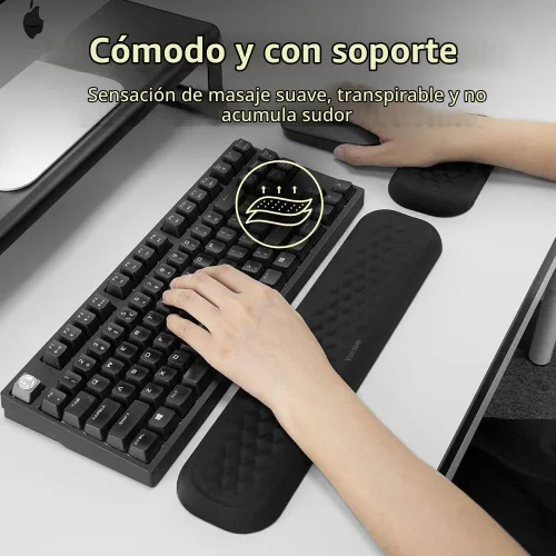 Vista 3 de Vaydeer Reposamuñecas para teclado y mouse, juego de almohadillas ergonómicas de soporte de muñeca para computadora, cojín de brazo de espuma