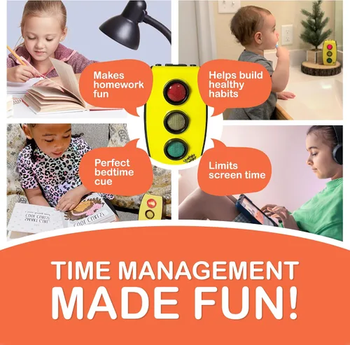 Vista 3 de Temporizador – Temporizador de semáforo rojo, amarillo y verde para niños, luz de cama con alarma para aula, sueño y entrenamiento para ir al baño