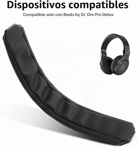 Vista 5 de PRO - Repuestos de cojín de esponja para diadema compatibles con Beats by Dr. Dre Pro Detox auriculares (negro)