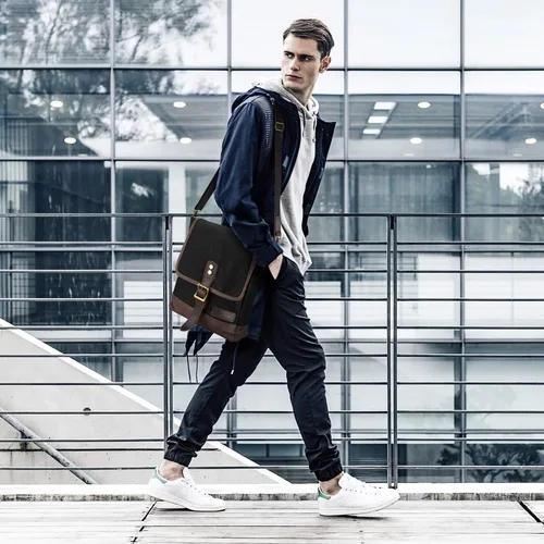 Vista 5 de SHANGRI-LA Bolsa de mensajero para hombres y mujeres bolso de lona cruzado bolso de hombro casual