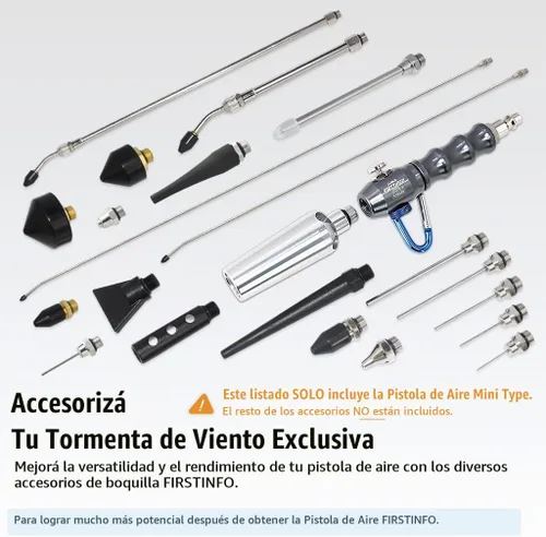 Vista 6 de FIRSTINFO A18538US - Pistola de soplado de aire de flujo de aluminio Windstorm 2X