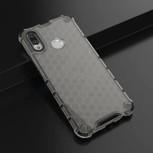 Vista 4 de Pzwoxukhov Funda compatible con Huawei Nova 3i, compatible con Huawei P Smart+ 2018 Honeycomb Anti-Drop Shock-Absorbing Case Negro