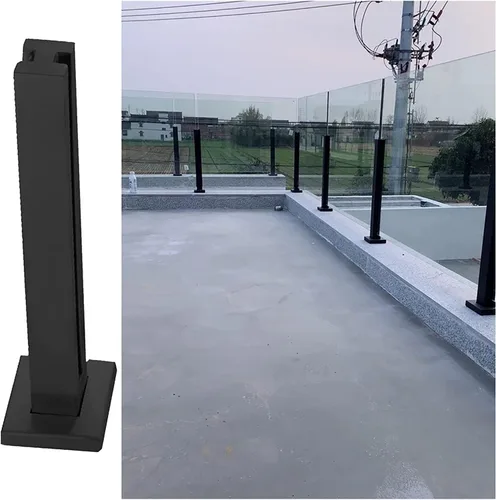 Vista 10 de Abrazadera de poste de barandilla de acero inoxidable para 10 piezas de 0.472 in de grosor de vidrio barandilla poste de barandilla de patio terraza