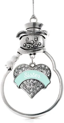 Vista 172 de Colgante de plata con diseño de Detroit con forma de corazón y muñeco de nieve con circonitas cúbicas