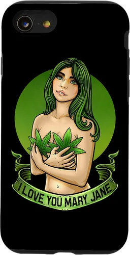 Vista 13 de iPhone 15 I Love You Mary Jane Divertida funda de CBD THC de cannabis Weed