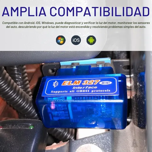 Vista 3 de 2 escáneres de diagnóstico automático de coche ELM327 OBDⅡ, mini herramienta de escaneo Bluetooth profesional OBDII y lector de código, interfaz
