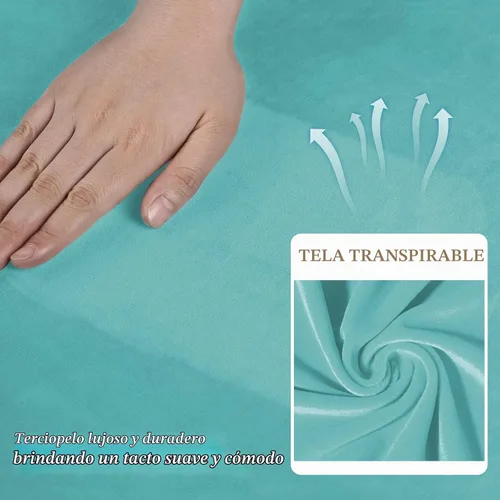 Vista 4 de WEERRW 4 Piezas Fundas de Terciopelo de Alta Elasticidad para Sofá de 3 Cojines Fundas de Sofá, Protector de Muebles Lavable con Parte Inferior