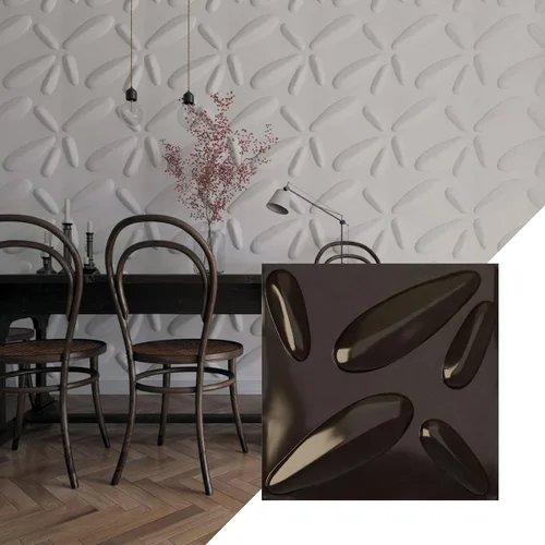 Vista 16 de Ekena Millwork 19 5/8 pulgadas de ancho x 19 5/8 pulgadas de alto, pétalo EnduraWall decorativo 3D, cobre envejecido (cubre 2.67 pies cuadrados).