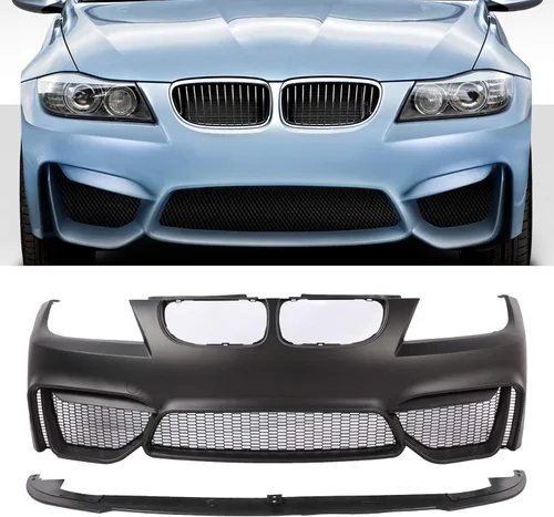 Vista 7 de Parachoques delantero con aspecto M4 M3 F80 compatible con BMW E90 E91 Serie 3 2009-2011 sin orificios PDC con luces antiniebla