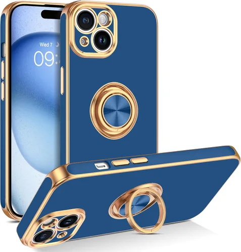 Vista 12 de BENTOBEN Funda compatible con iPhone 15, funda para teléfono iPhone 15, ajuste delgado, soporte de anillo de 360°, soporte magnético para automóvil