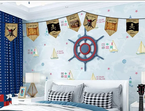 Vista 4 de Jolly Roger - Cartel de pirata, banderines de tela, decoraciones para interiores y exteriores, cartel de fiesta temática pirata