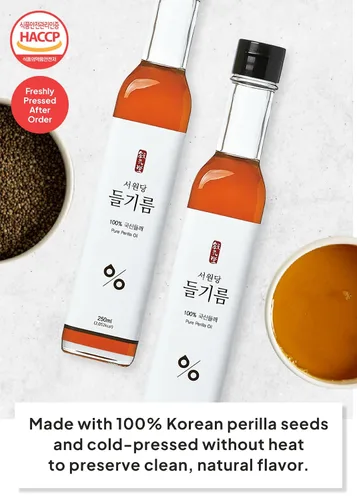 Vista 2 de Comida coreana Seowondang Perilla Oil, 100% semillas coreanas, botella