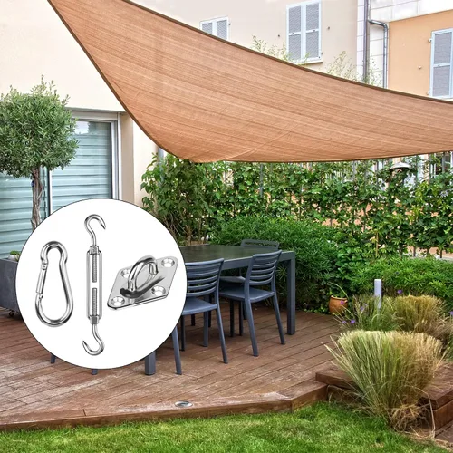 Vista 4 de Kit de accesorios para vela con cuerda de alambre de acero inoxidable 304 para cuadrado/rectangular/triángulo, kit de accesorios para toldo de vela
