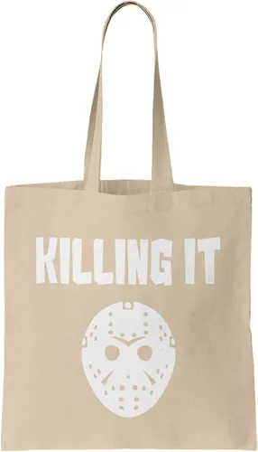 Vista 6 de Camp Crystal Lake Scenery - Bolsa reutilizable para comestibles con máscara Jason (negro)