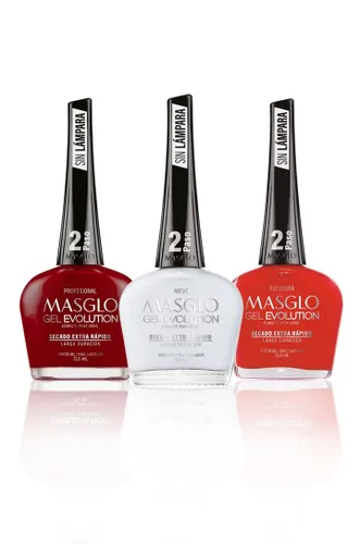 Vista 9 de MASGLO Gel Evolution - Juego de 3 esmaltes de uñas, no necesita lámpara UV/LED, secado rápido, uso de 12 días, fórmula libre de 14, acabado