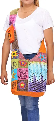 Vista 2 de THE COLLECTION ROYAL Hobo - Bolso cruzado para mujer, bolso bohemio, bolso bohemio, bolso hippie, bolso indie, bolso de tela para mujer