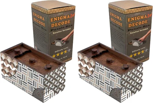 Vista 10 de Enigma Decode - Caja de rompecabezas secreta con cerradura mágica para tarjetas de regalo y dinero