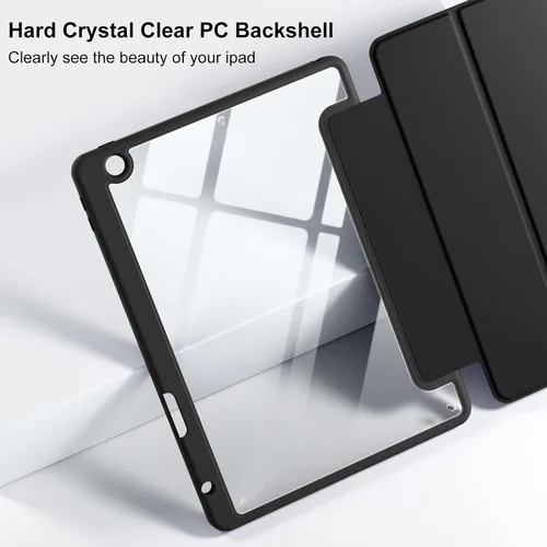 Vista 7 de Wenlaty Funda compatible con iPad de 9ª, 8ª, 7ª generación (2021/2020/2019), funda protectora de cuerpo completo con soporte para lápices, funda