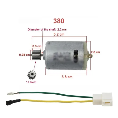 Vista 2 de Motores para niños coche eléctrico RS550 RS390 RS380 24V 12V 6V DL555 10/12 dientes vehículo infantil motor reemplazo herramienta pieza