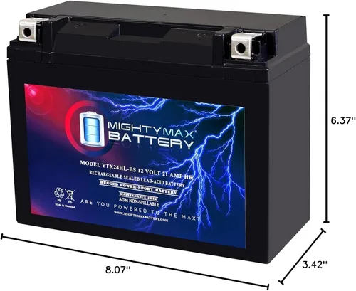 Vista 9 de Mighty Max Battery YTX24HL-BS 12V 21AH SLA Batería para Arctic Cat Prowler 650 2006-2010