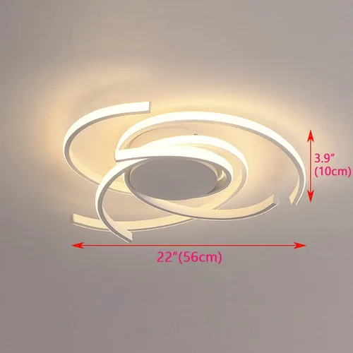 Vista 7 de Lámpara de techo LED regulable para sala de estar, moderna lámpara de techo de flores con control remoto, lámpara colgante para comedor, lámpara