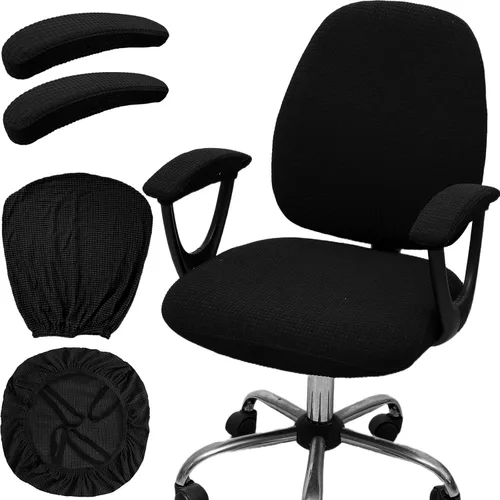 Vista 13 de Melaluxe Funda para silla de oficina con fundas para reposabrazos, funda elástica universal para silla de escritorio, fundas para silla