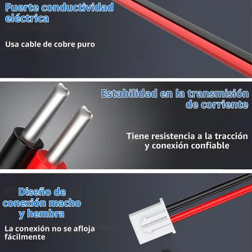 Vista 3 de smseace 30 piezas Conector JST ph2.0 hembra y macho cables de alambre JST ph2.0 de 100 mm kit de conectores JST ph 2.0