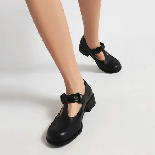Vista 5 de Caradise Zapatos de uniforme para mujer con plataforma Mary Janes