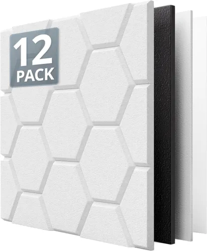 Vista 15 de Paneles acústicos para paredes, Panel de absorción de sonido con patrón de ladrillo, adhesivo para pegar y quitar, para techo, puerta, pared