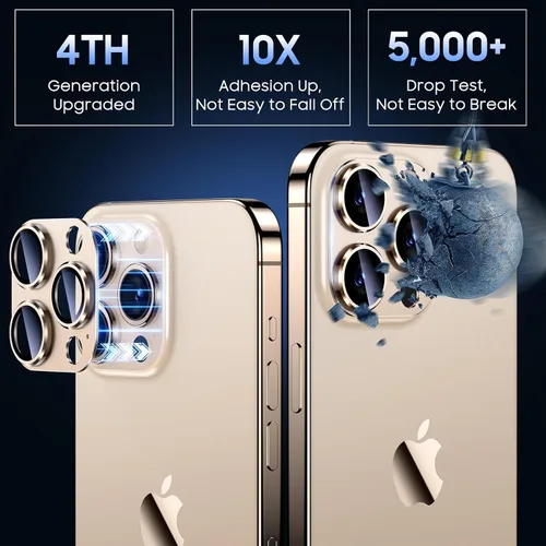 Vista 2 de Uyiton Protector de lente de cámara compatible con iPhone 15 ProiPhone 15 Pro Max, no es fácil de romper fuerte absorción compatible con fundas