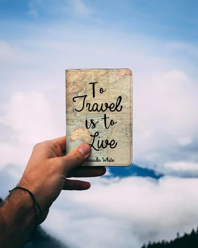 Vista 94 de Wanderlust - Soporte para pasaporte de cuero para mujer