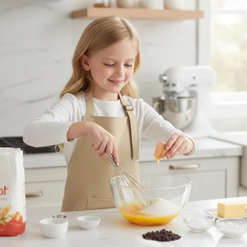 Vista 7 de TopTie Delantales para niños con bolsillo y correa ajustable, delantal para cocinar, hornear, pintar