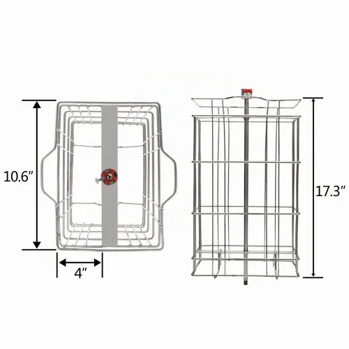 Vista 2 de VINGLI Extractor Manual de Miel de 2 Marcos, Separador, Tambor Giratorio de Panal de Acero Inoxidable de Grado Alimenticio, Manivela Manual