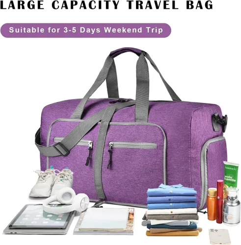 Vista 5 de Bolsa de viaje con compartimento para zapatos, unisex, resistente al agua