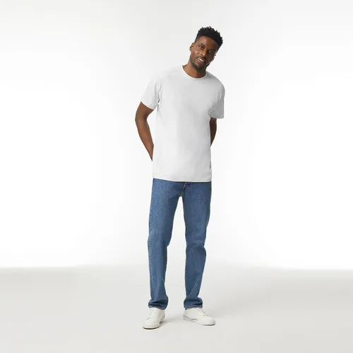 Vista 3 de Gildan Camiseta de algodón pesado para adultos, estilo G5000, paquete múltiple Gris ceniza (paquete de 2)