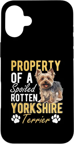 Vista 22 de iPhone 16 Dog Yorkie - Property of a spoiled rotten Yorkshire Terrier Case