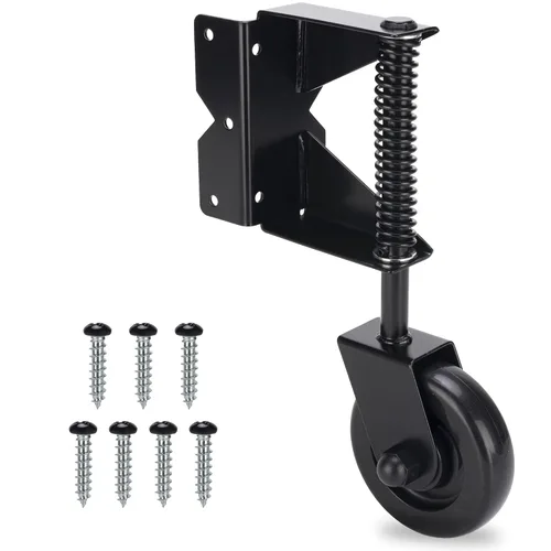 Vista 9 de Rueda de puerta de madera resistente – Kit de ruedas giratorias de 360 grados para exteriores o puerta rodante, 4-1/2 pulgadas, capacidad de 220