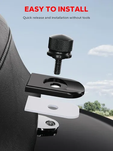 Vista 7 de Amazicha Cubierta de perilla de montaje de tornillo de lengüeta negra para Harley Touring 1996-2026