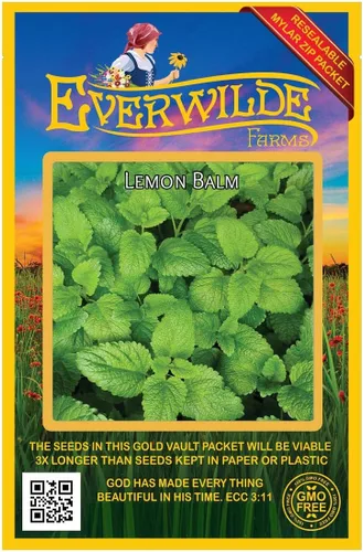 Vista 4 de Everwilde Farms - Semillas de hierbas de bálsamo de limón de 1 onza - Gold Vault