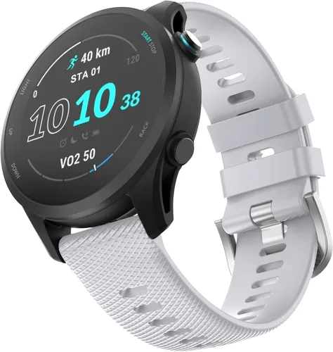 Vista 13 de OVERSTEP Correa de reloj para Forerunner 255/265, bandas de reloj de silicona de 0.866 in para Garmin Vivoactive 4/Forerunner 255/265 Music/Venu 2