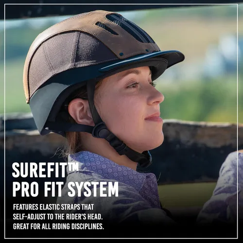 Vista 4 de Troxel Sierra Rugged Horse Riding Helmet, Low-Profile, Self-Adjustable Design, Safety Horseback Riding Gear Marrón