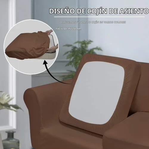 Vista 3 de Easy-Going Funda de sofá suave y elástica de 3 piezas para perros, funda de sofá lavable para sofá de 2 cojines separados, protector elástico