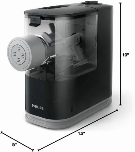 Vista 11 de Philips HR2371/05 Máquina para hacer pasta, compacta. Viva Collection, color negra, S, Negro Pasta fresca en minutos: 3 discos de conformación