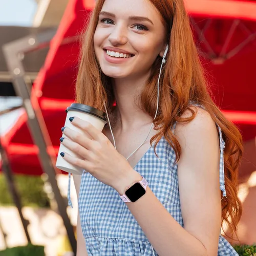 Vista 5 de Paquete de 6 correas de silicona delgadas y huecas de encaje compatibles con Apple Watch de 1.496 pulgadas, 1.575 pulgadas, 1.614 pulgadas, 1.654