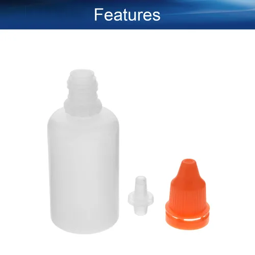 Vista 3 de Bettomshin Botellas de gotero líquido de ojo exprimible de plástico de 1.0 fl oz PE Botella de reactivo de laboratorio de boca pequeña, sello