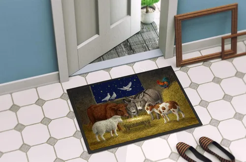 Vista 4 de Caroline's Treasures ASA2205JMAT - Felpudo de 24 x 36 pulgadas, tapete para puerta delantera, interior y exterior, antideslizante, lavable, pelo