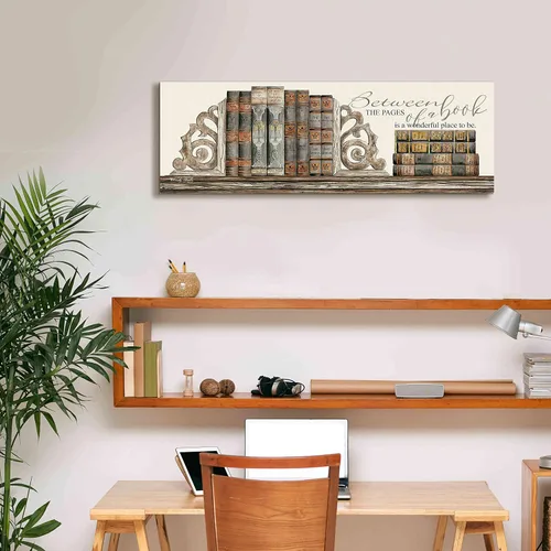 Vista 4 de Epic Graffiti "Entre las páginas de un libro" de Cindy Jacobs, arte de pared en lienzo, 36 x 12 pulgadas