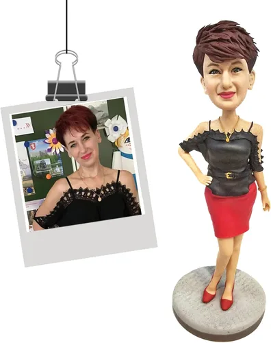 Vista 4 de Bobblehead personalizado para el día de la madre a partir de fotos, escultura de cumpleaños personalizada para mamá, regalo especial para ella