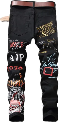 Vista 9 de Enrica Pantalones vaqueros estampados casuales para hombre